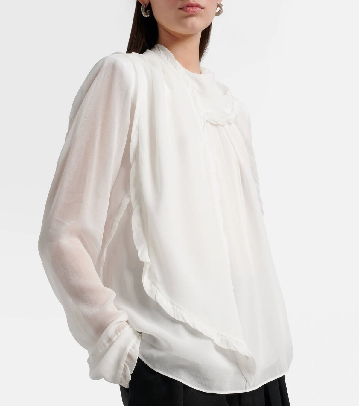 Chemisier Sheer Twist - Camellia & White