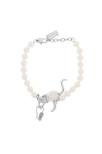 Bracelet de perles en laiton - Silver & White