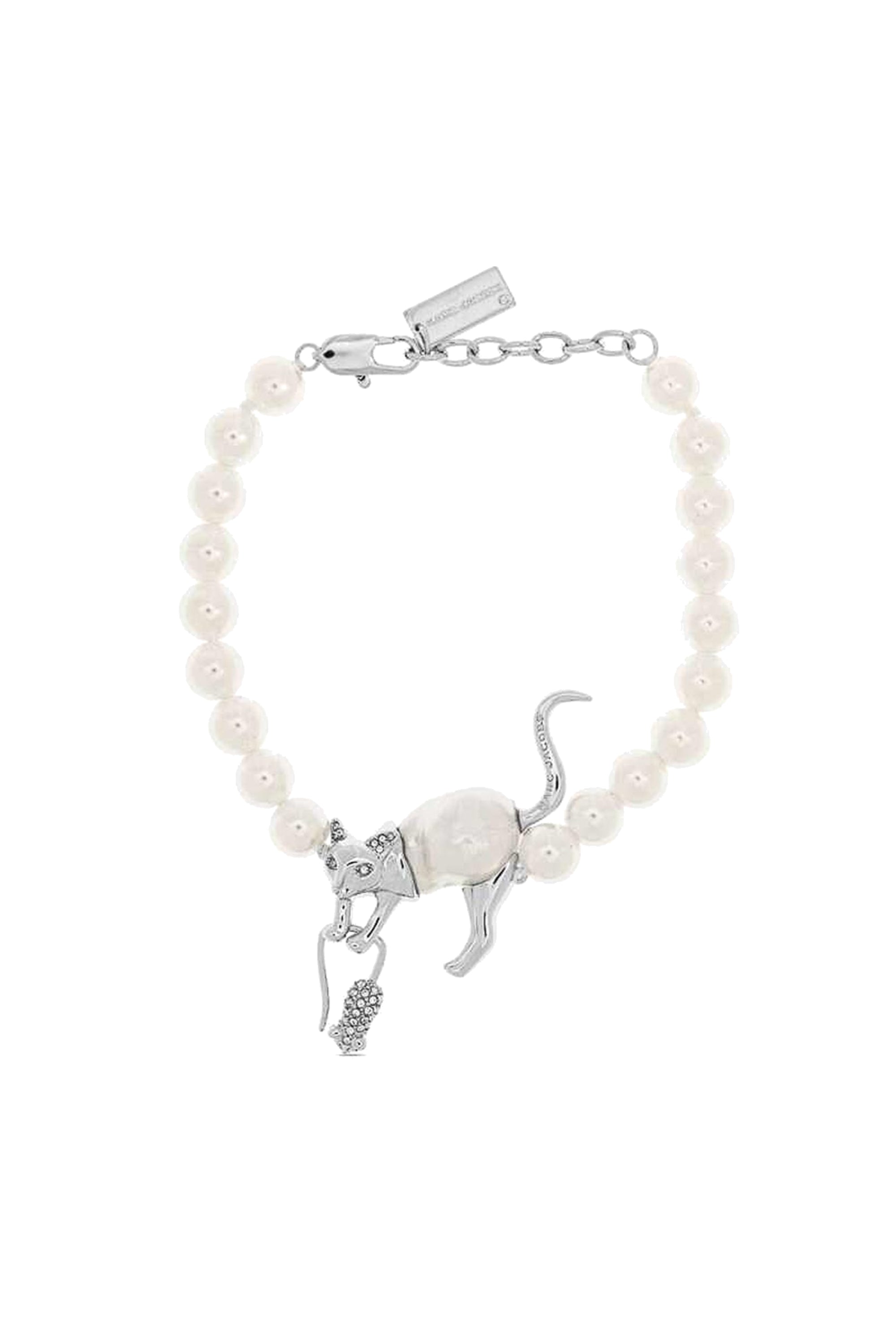 Bracelet de perles en laiton - Silver & White