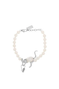 Brass bead bracelet - Silver & White