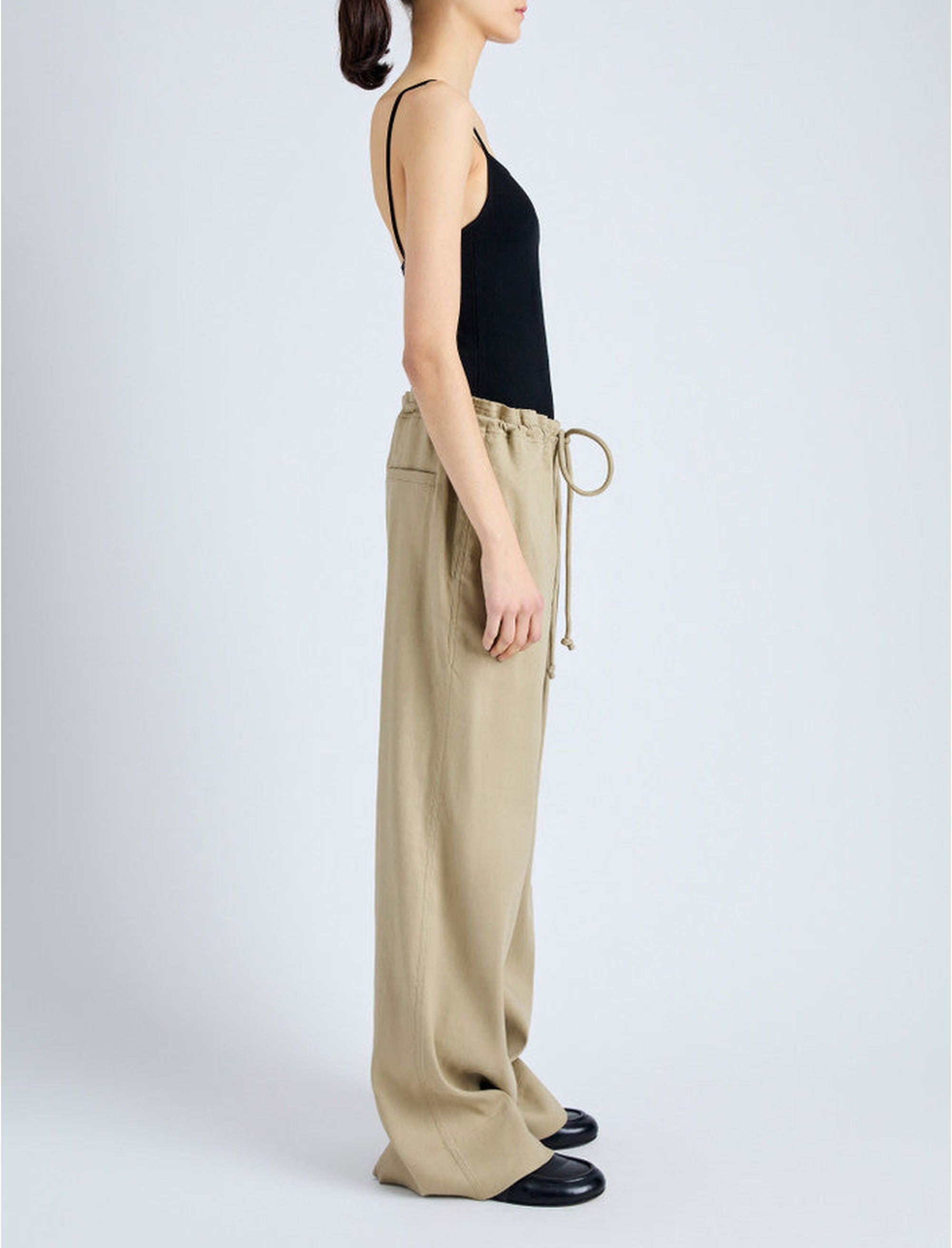 Pantalon Jade avec cordon de serrage en lin - Bronze