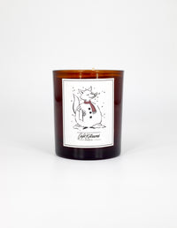 Barista Fox Snowman Candle - Brown