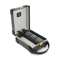 Coffret à montres Centenary 3 compartiments - Charbon de bois & Noir & Or