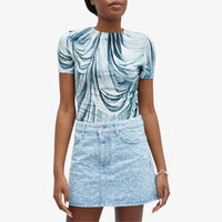 Drape effect T-shirt - Drappe Bleu