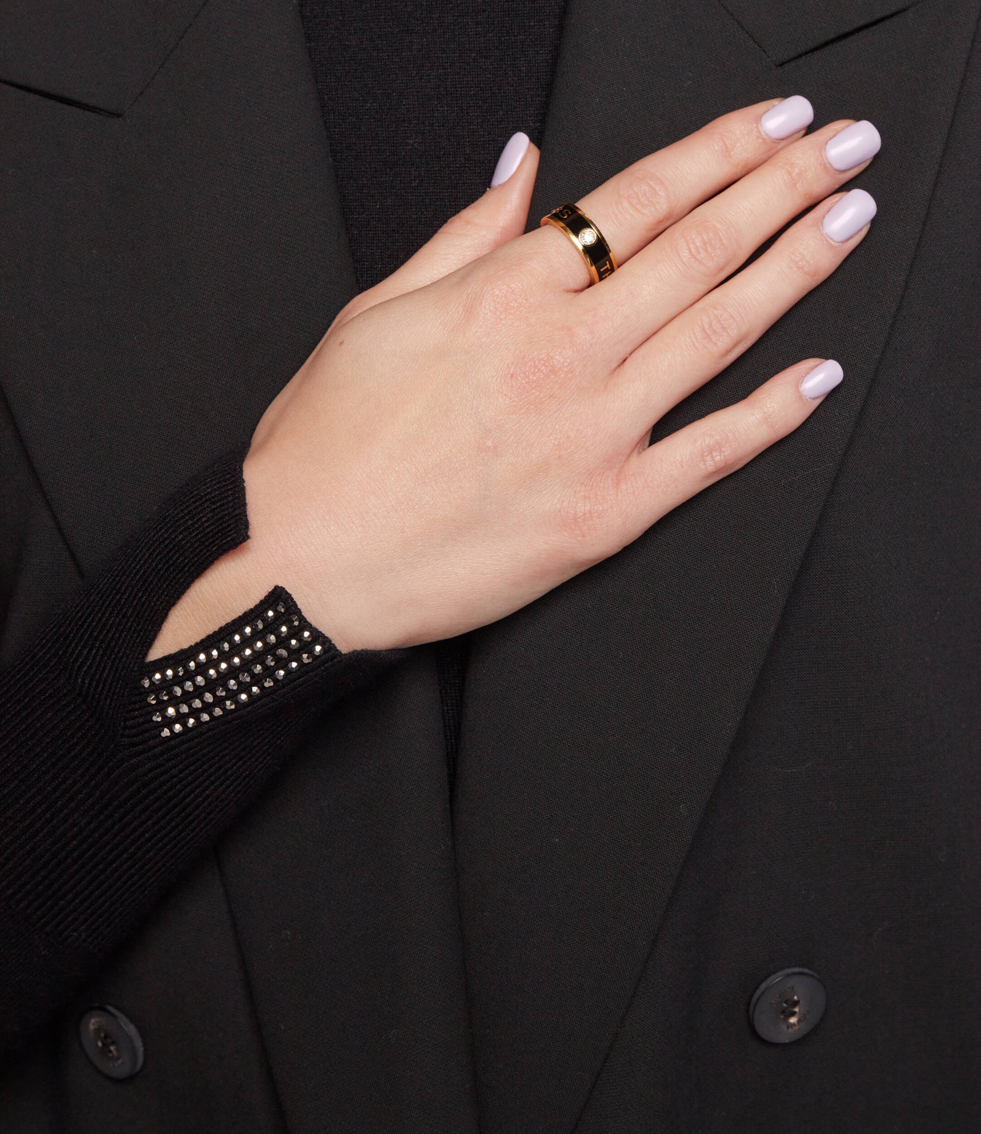 Bague médaillon en laiton - Black & Gold