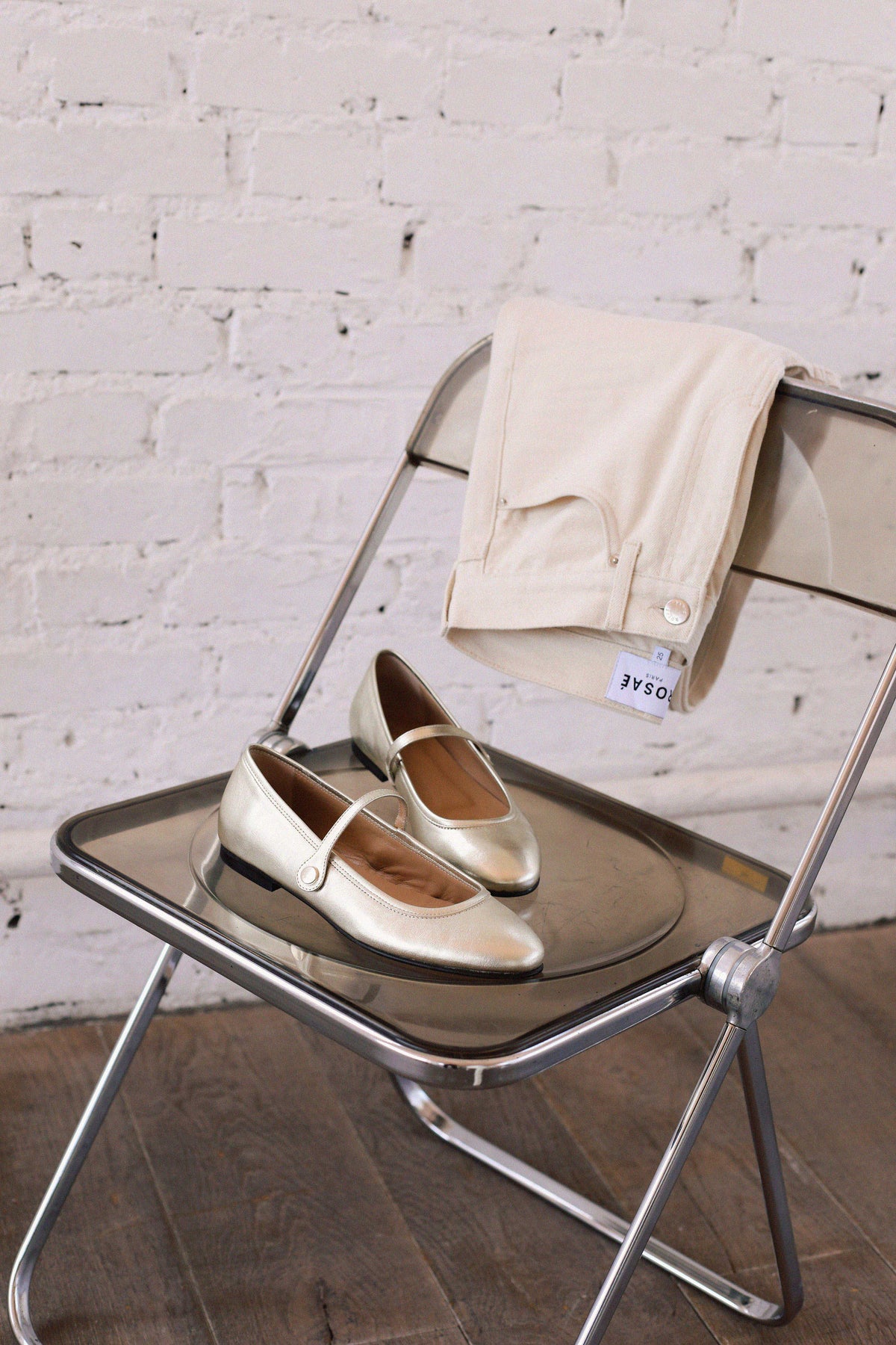 NEW // Babies Les Georges en cuir - Dore
