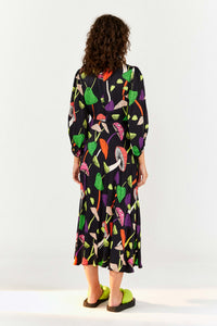 Robe midi Mushrooms Piping - Multicolore