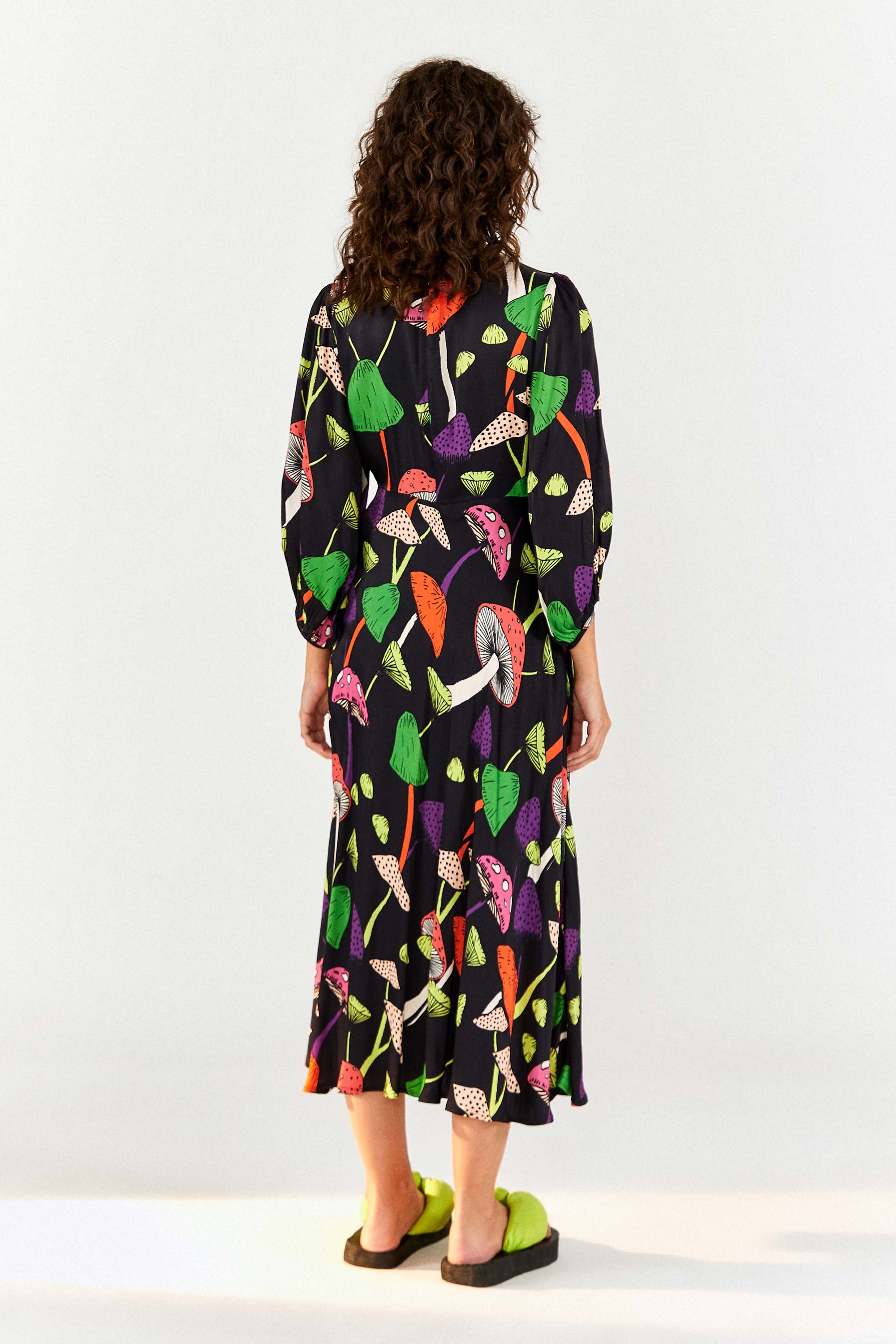 Robe midi Mushrooms Piping - Multicolore
