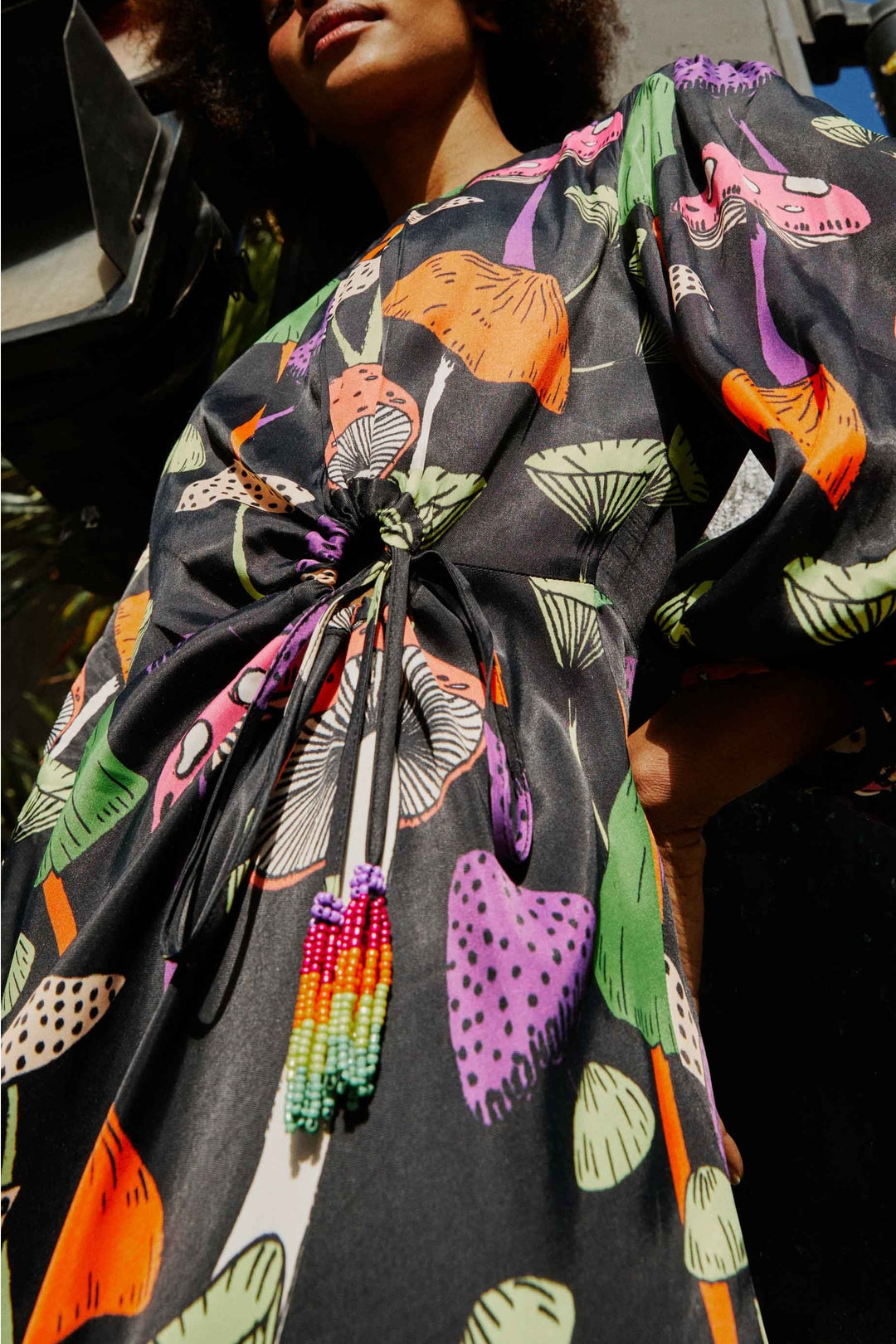 Robe midi Mushrooms Piping - Multicolore