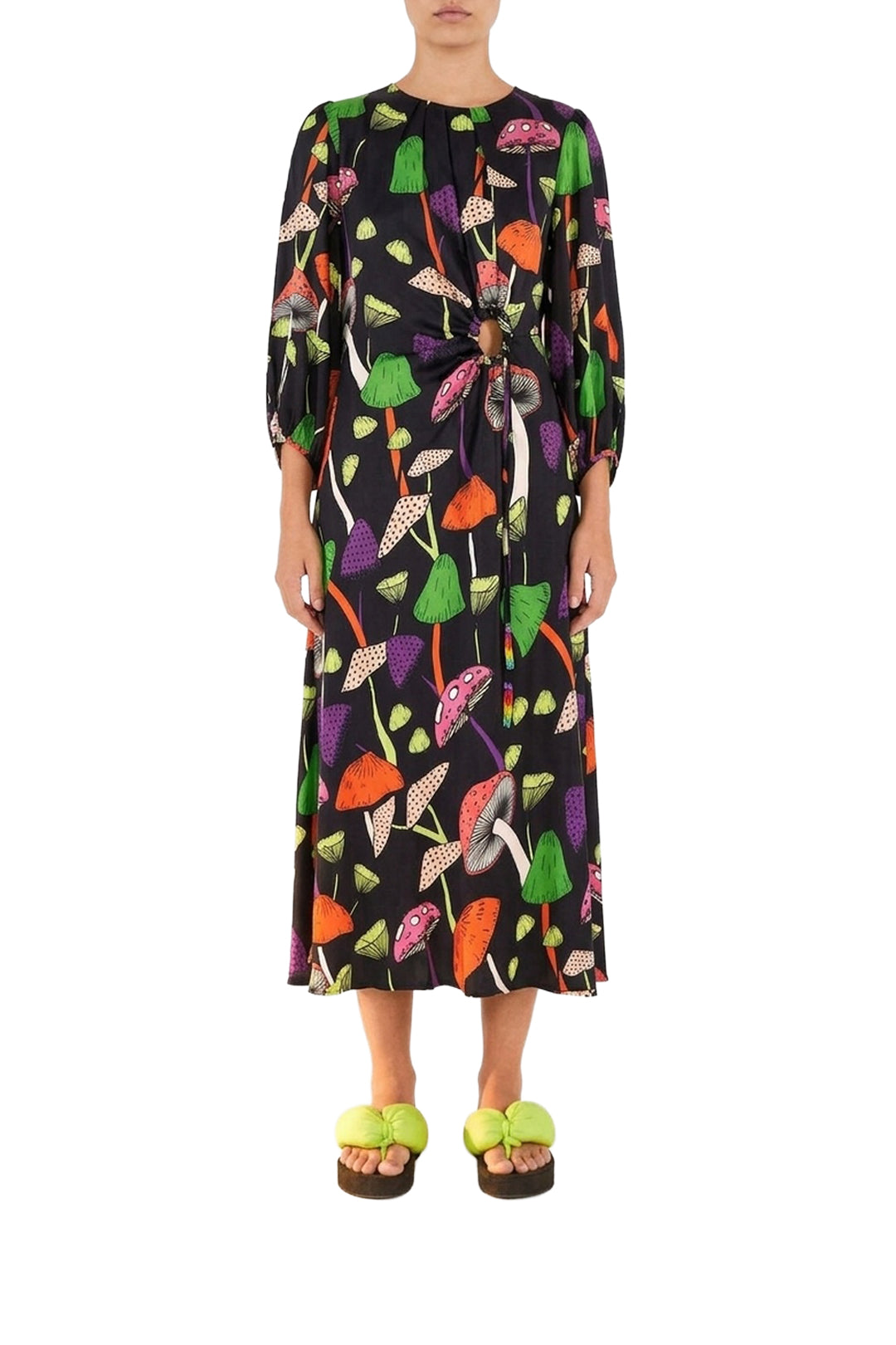 Robe midi Mushrooms Piping - Multicolore