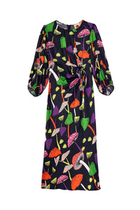 Robe midi Mushrooms Piping - Multicolore