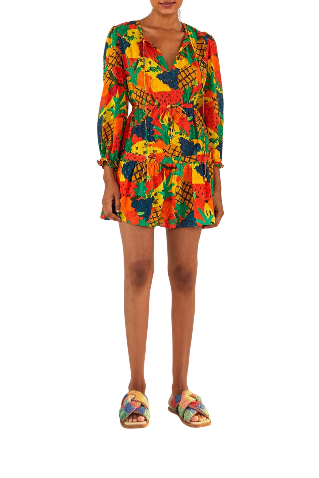 Robe courte Fruit Salad en coton - Multicolore