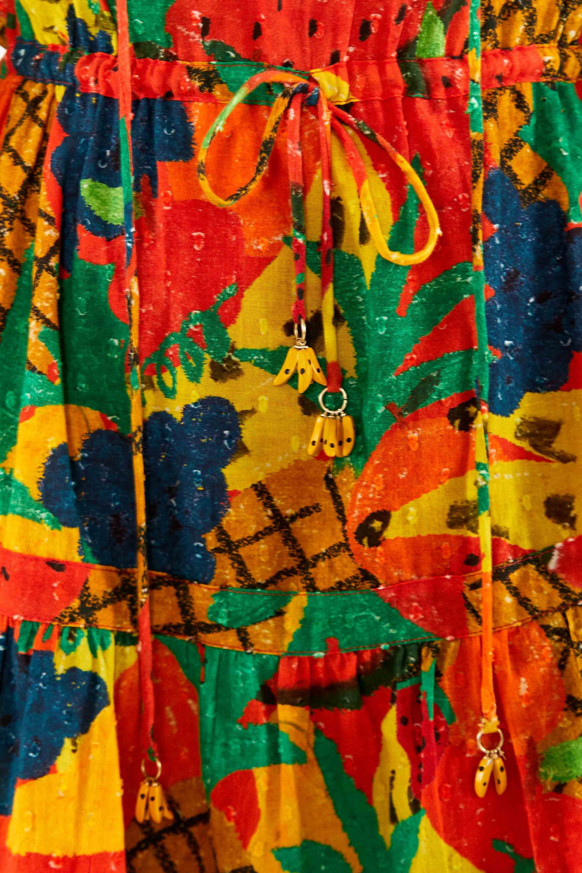 Robe courte Fruit Salad en coton - Multicolore