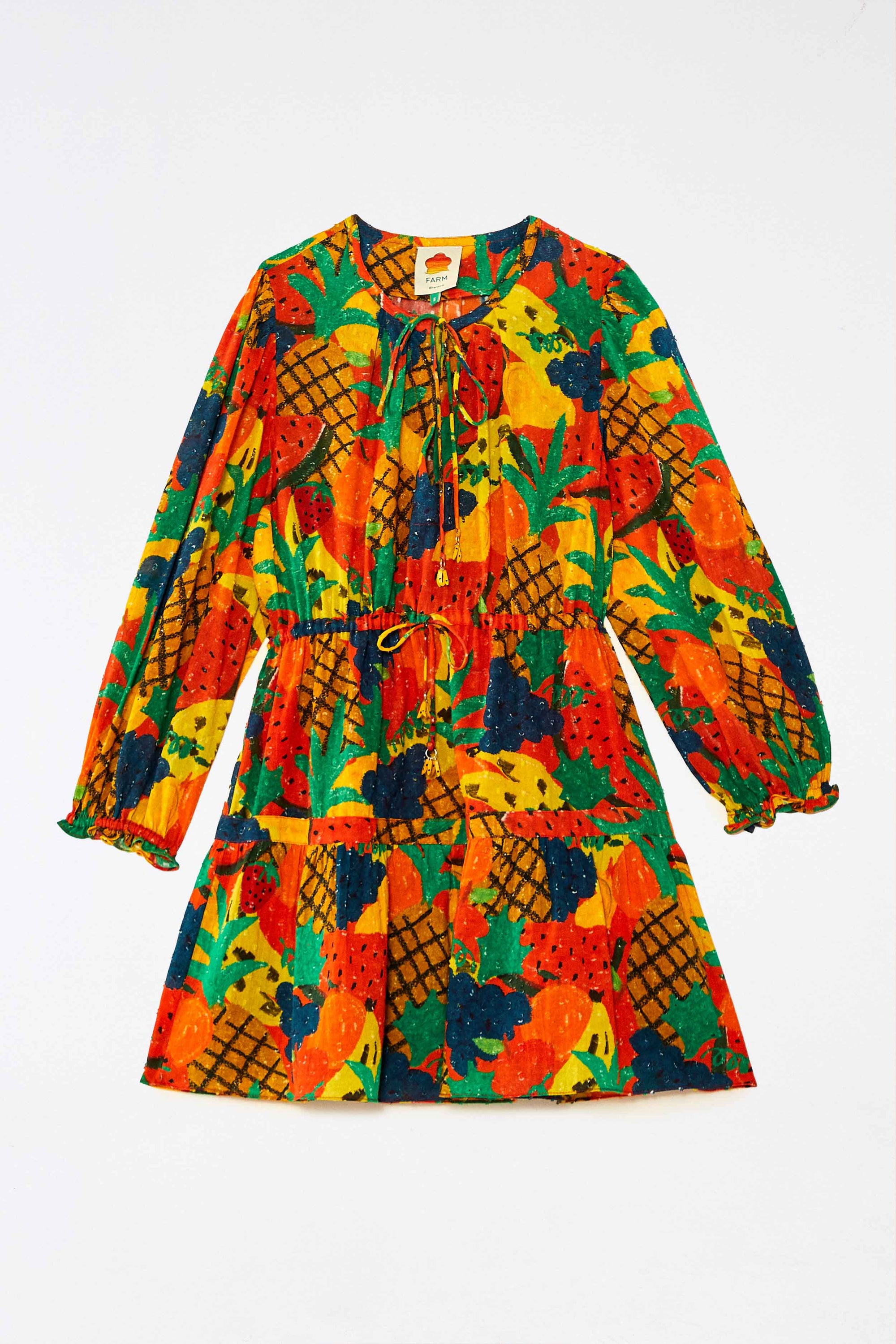 Robe courte Fruit Salad en coton - Multicolore