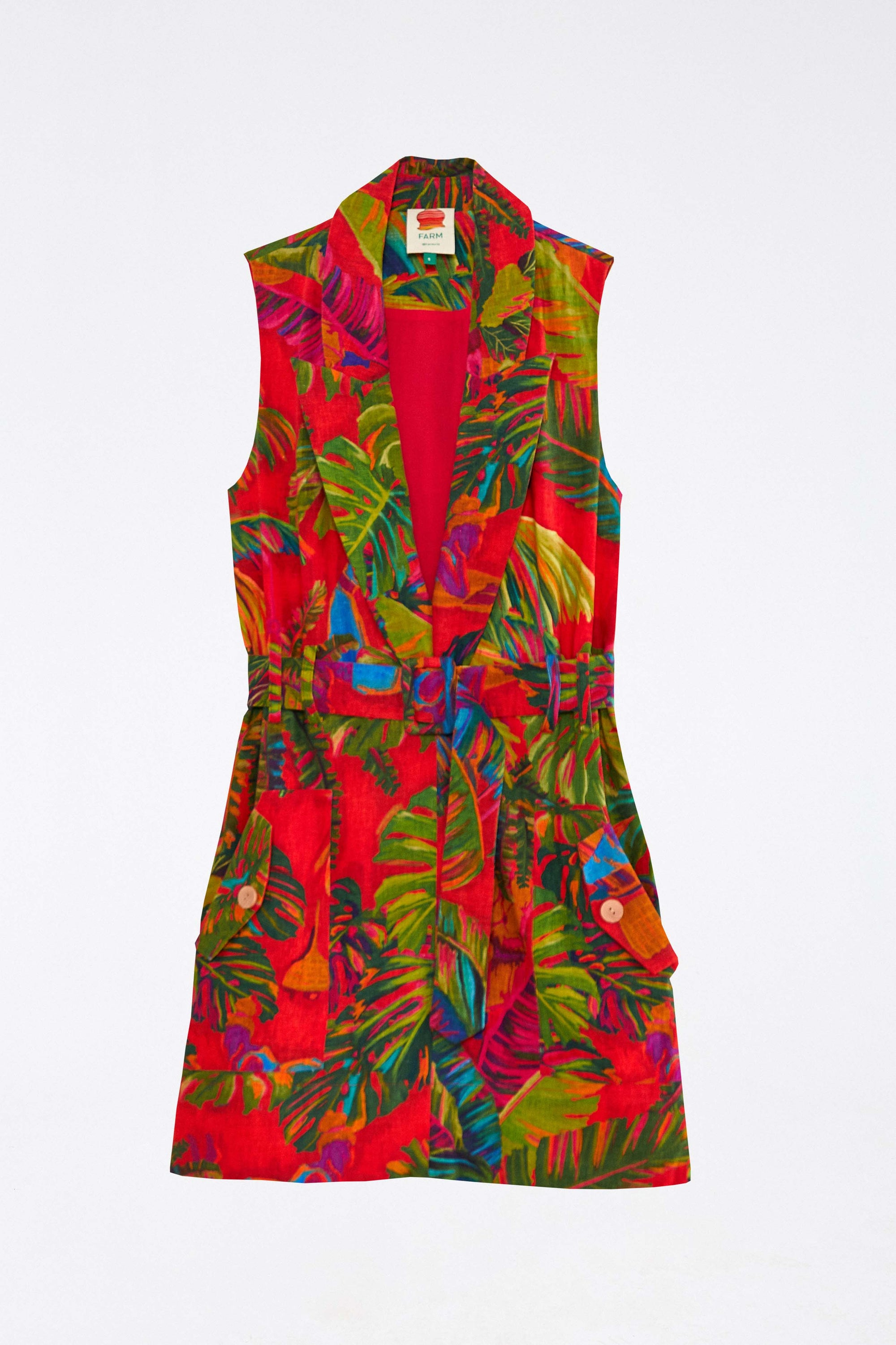 Robe courte Urban Jungle en lin - Multicolore