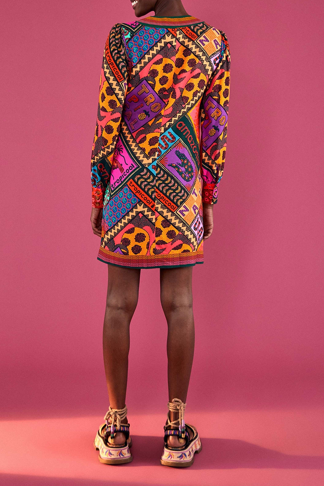 Robe courte Dotted Patch - Multicolore