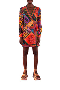 Robe courte Dotted Patch - Multicolore