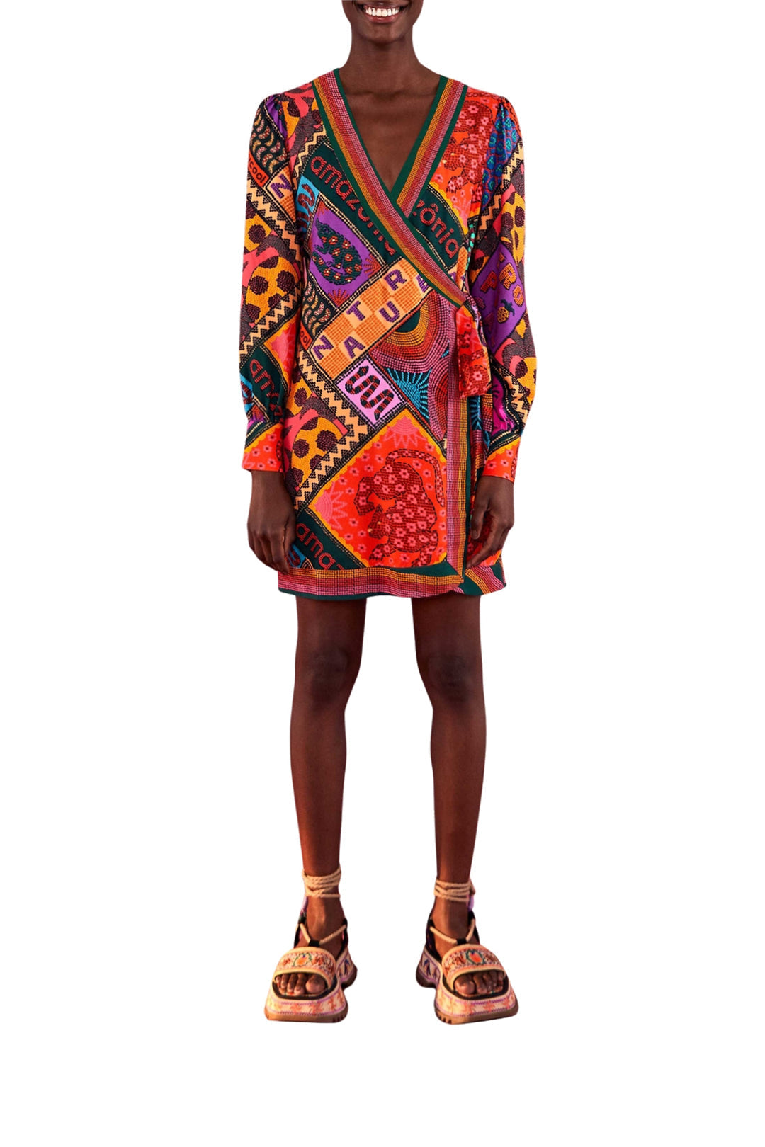 Robe courte Dotted Patch - Multicolore