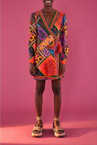 Robe courte Dotted Patch - Multicolore