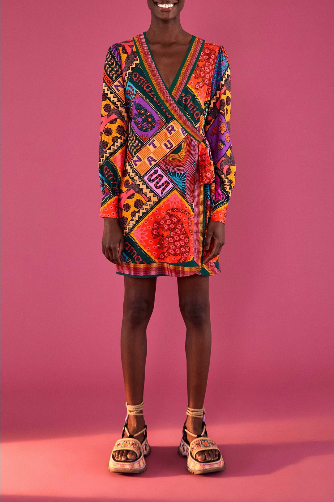 Robe courte Dotted Patch - Multicolore