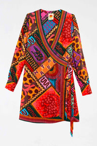 Robe courte Dotted Patch - Multicolore