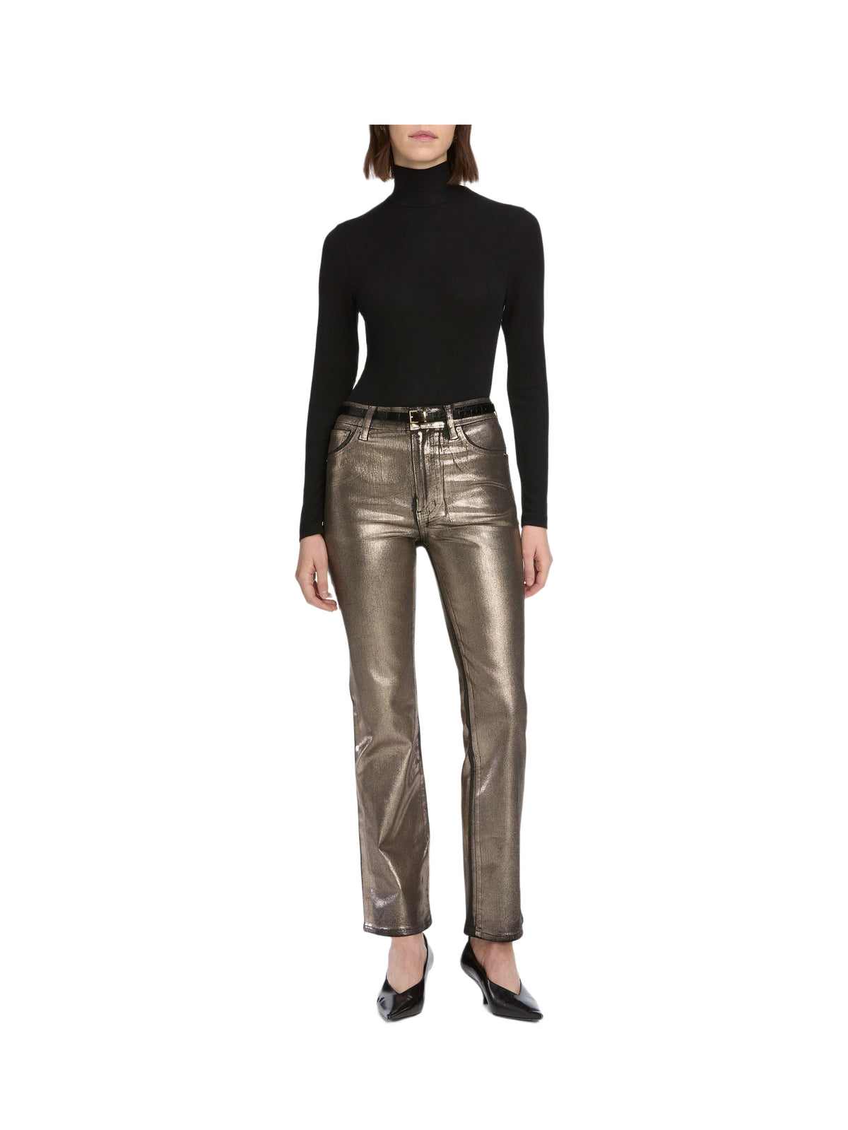 Pantalon Reboot Crop en denim - Champagne Coated