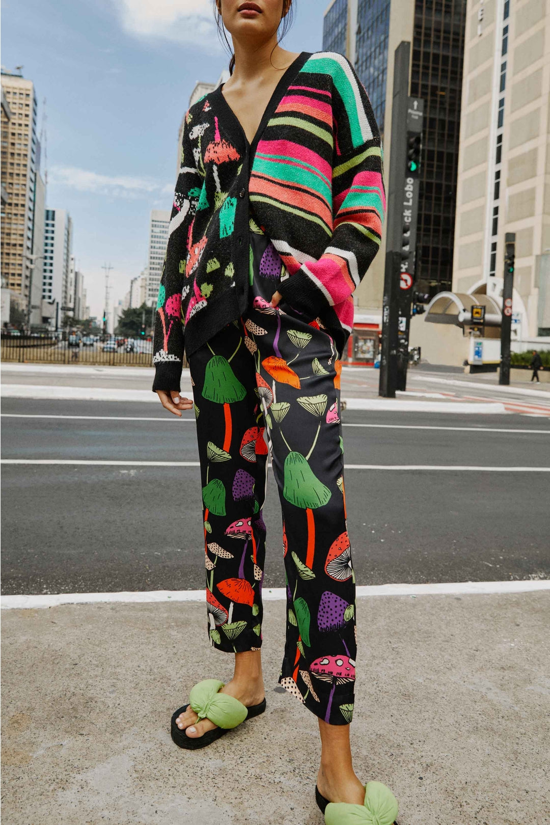 MEDIA OFF LINE_Pantalon Mushrooms - Multicolore