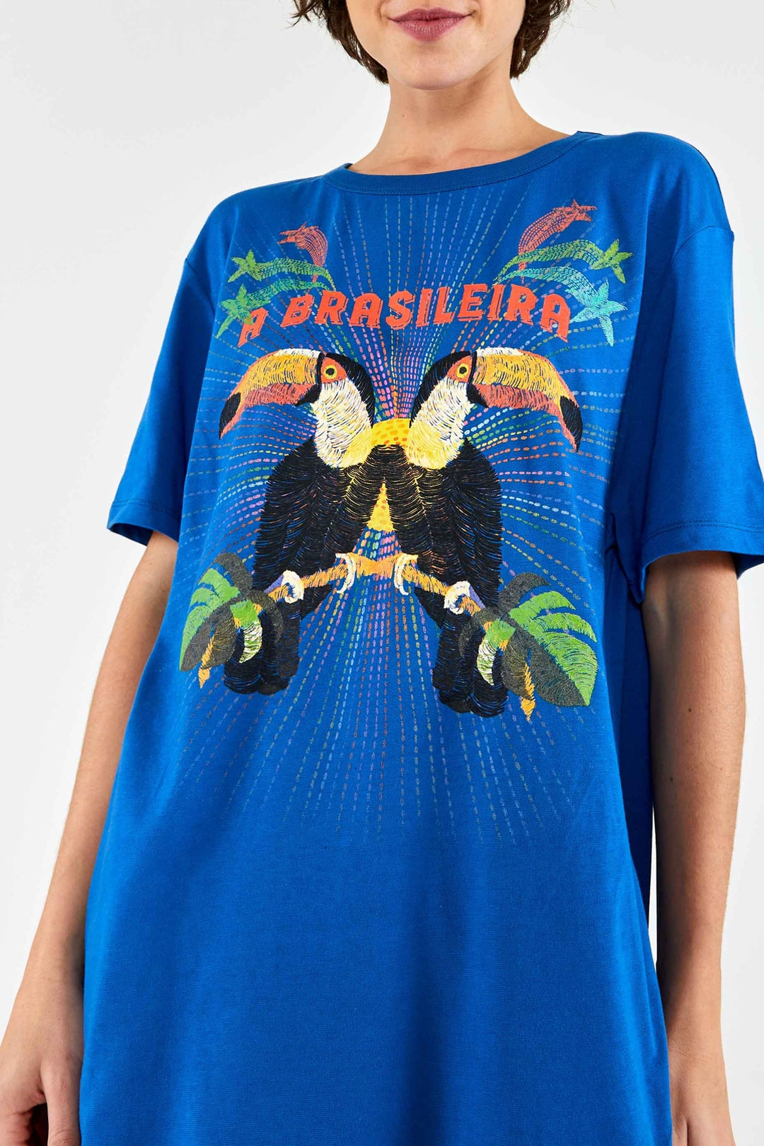 A Brasileira cotton T-shirt - Blue