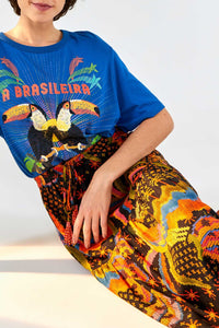 A Brasileira cotton T-shirt - Blue