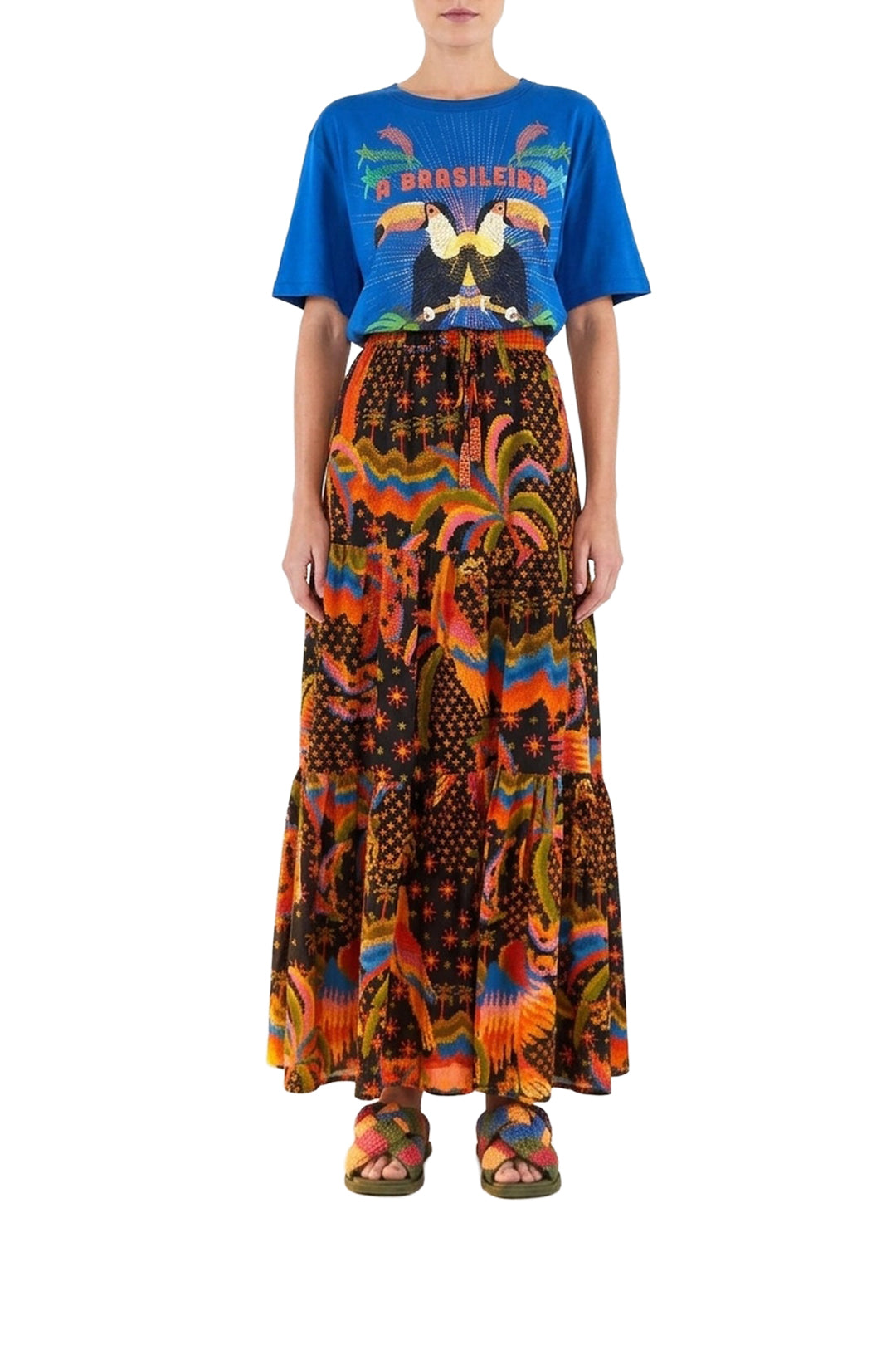 A Brasileira cotton T-shirt - Blue