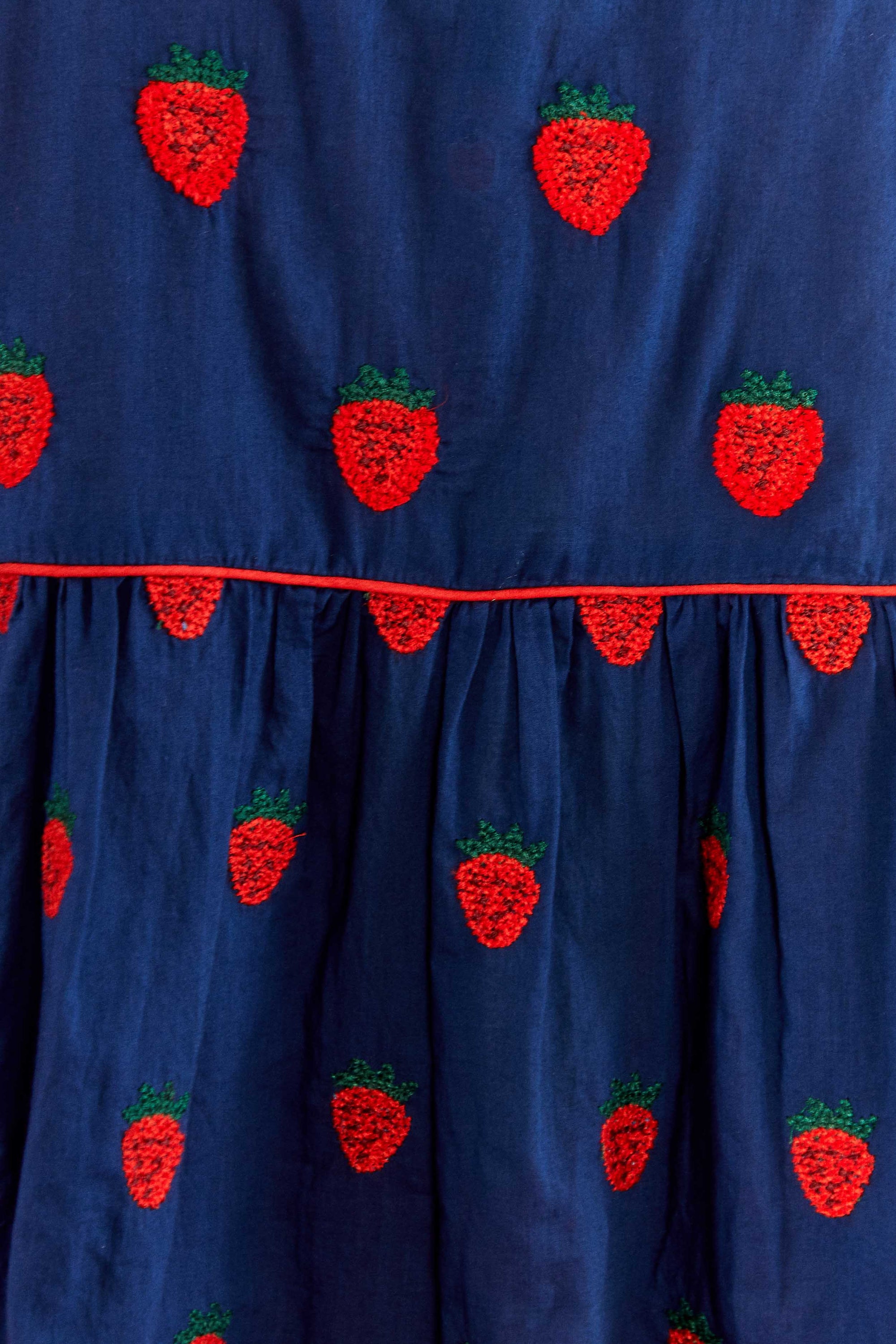 Strawberry Cross oversized cotton blouse - Blue
