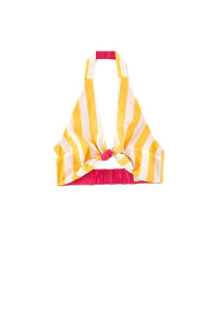 Cotton striped crop top - Yellow