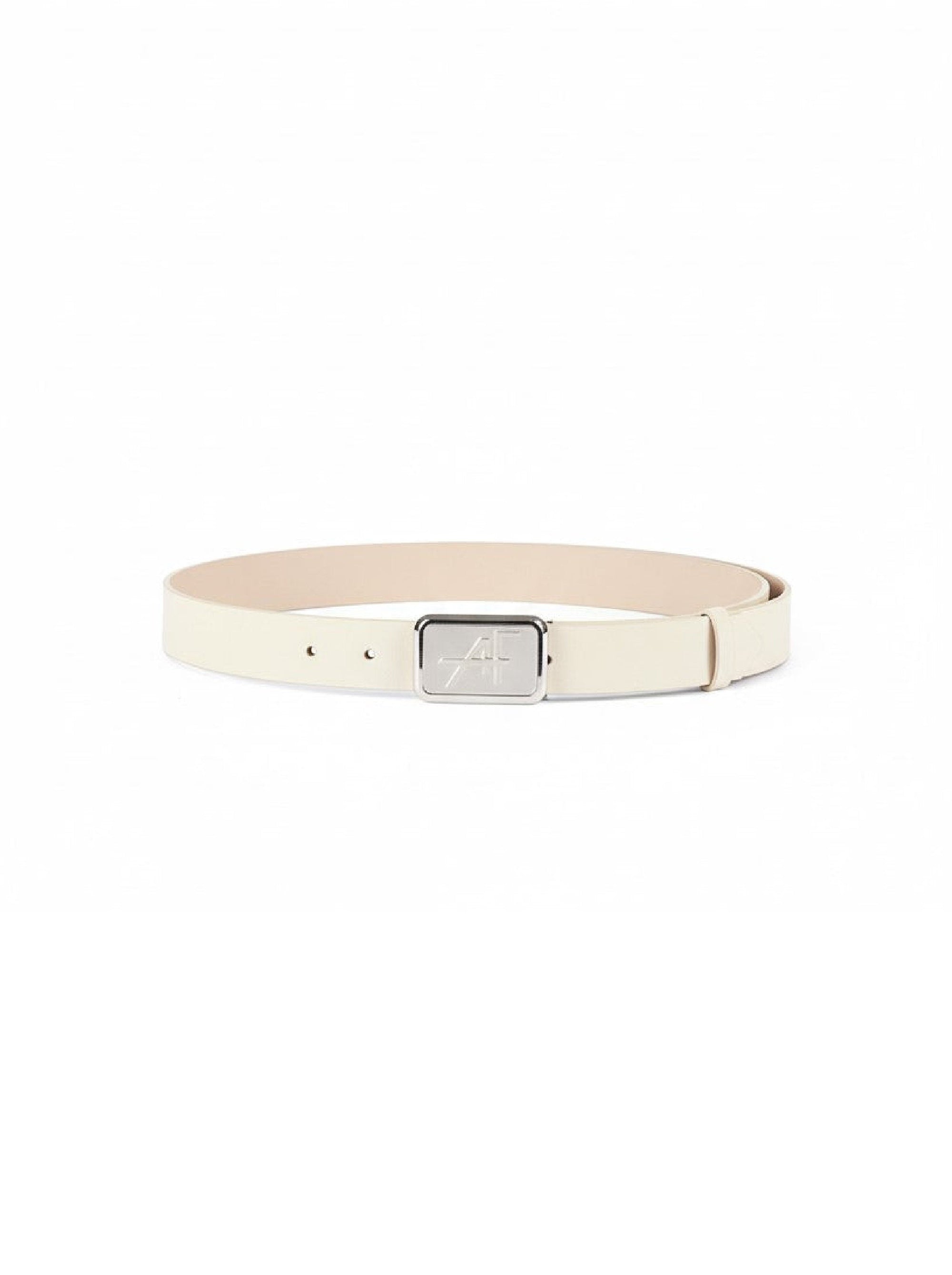 Ceinture en cuir à boucle - Beige
