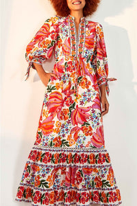 Spring Bananas cotton maxi dress - Red