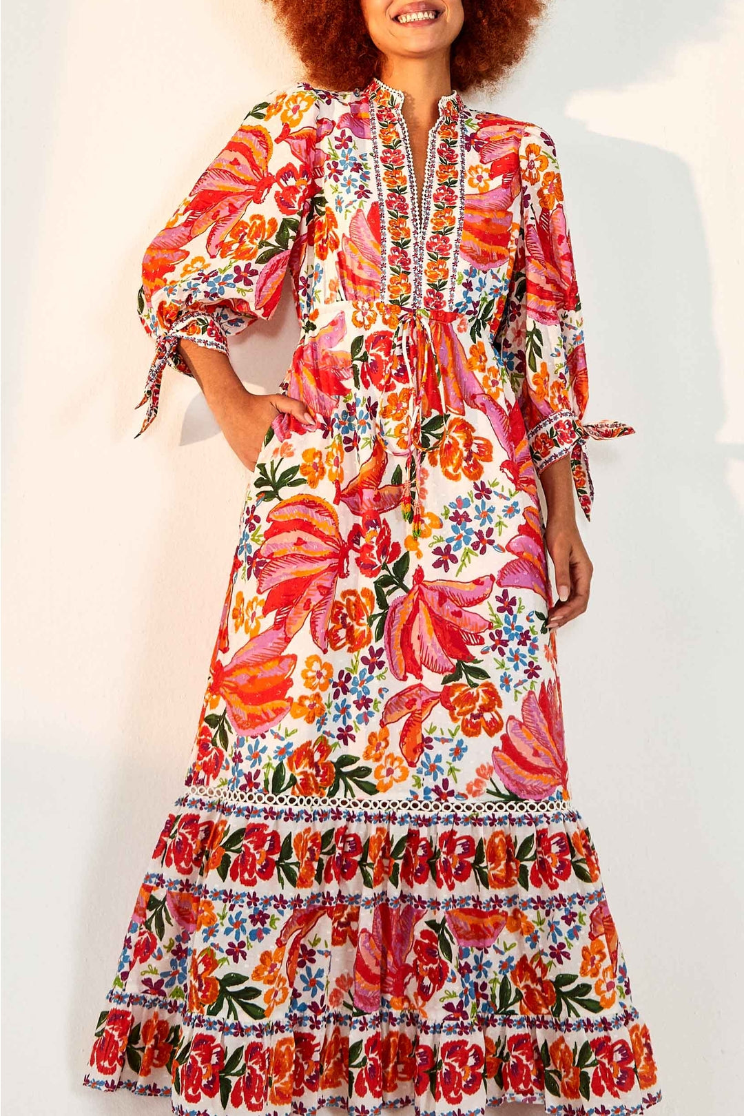 Spring Bananas cotton maxi dress - Red