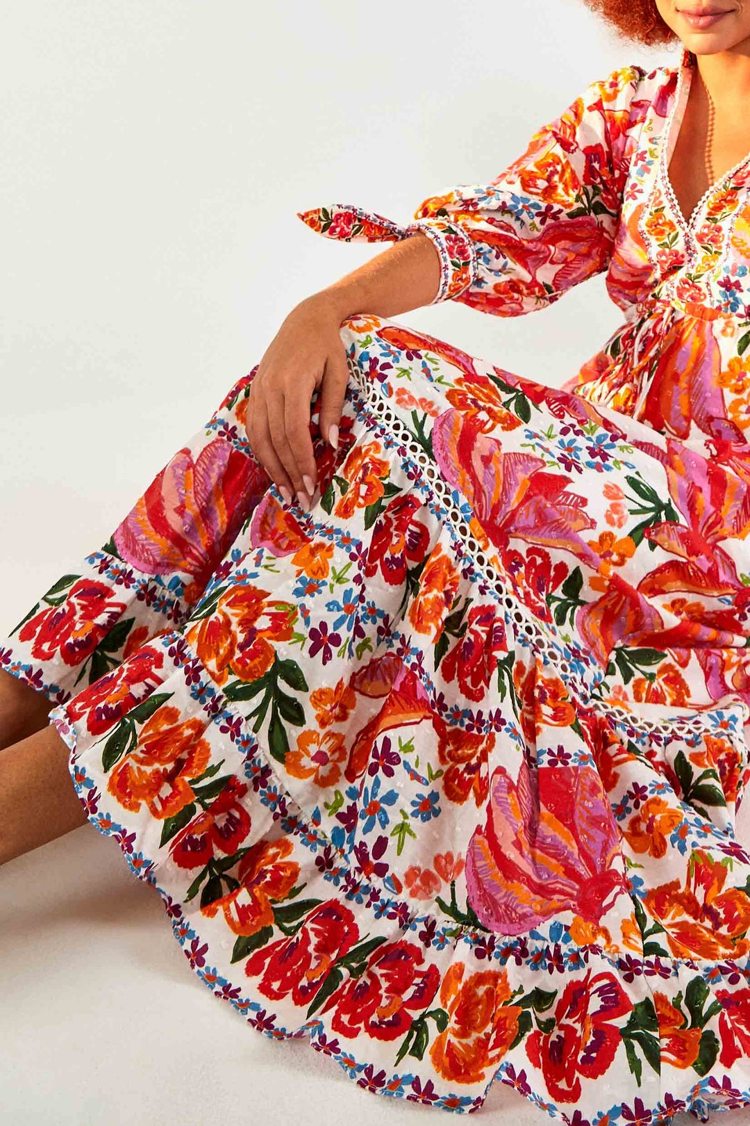 Spring Bananas cotton maxi dress - Red