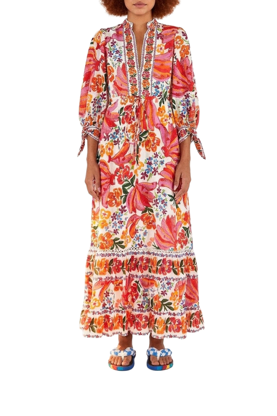 Spring Bananas cotton maxi dress - Red