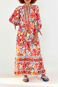 Spring Bananas cotton maxi dress - Red
