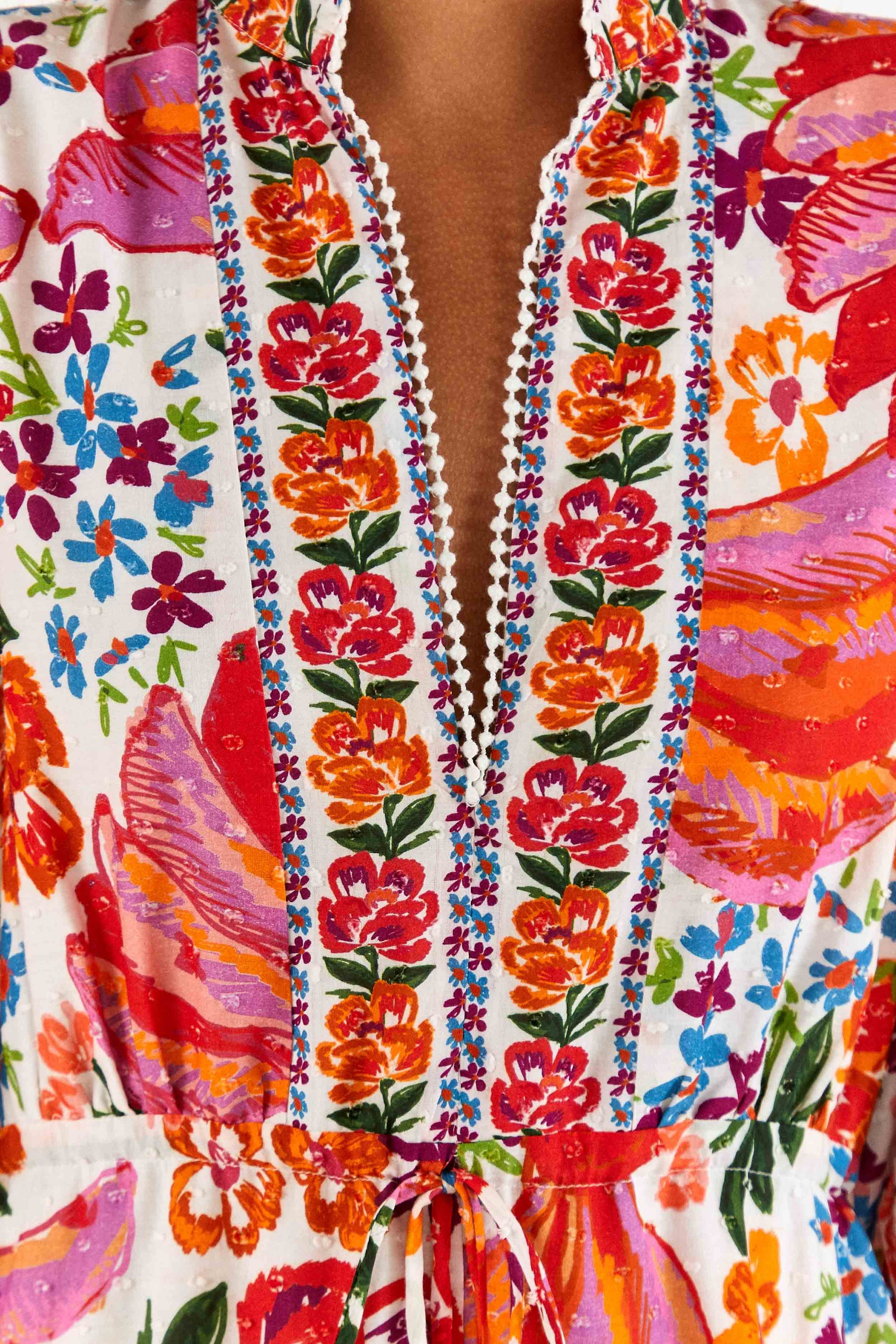 Spring Bananas cotton maxi dress - Red