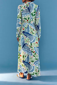 Robe longue Macaw Flight - Blanc