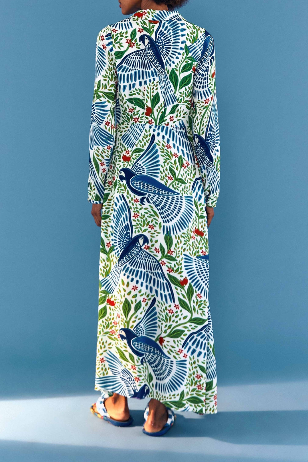 Robe longue Macaw Flight - Blanc
