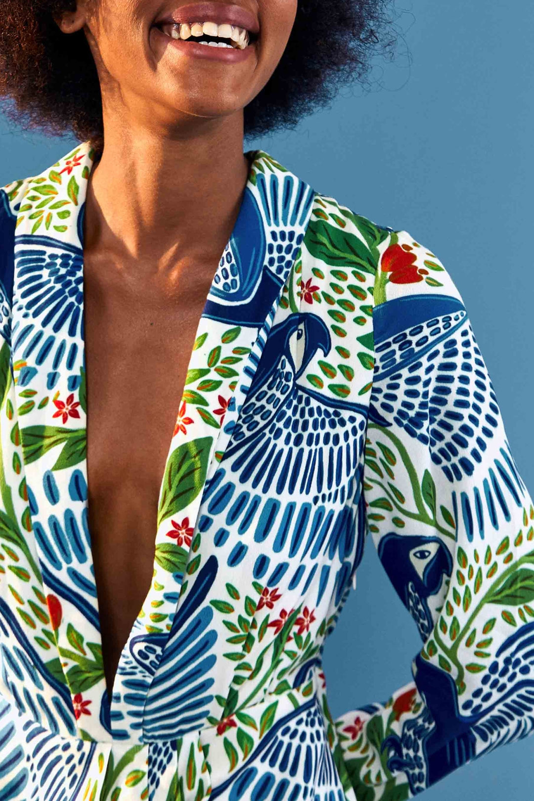 Robe longue Macaw Flight - Blanc
