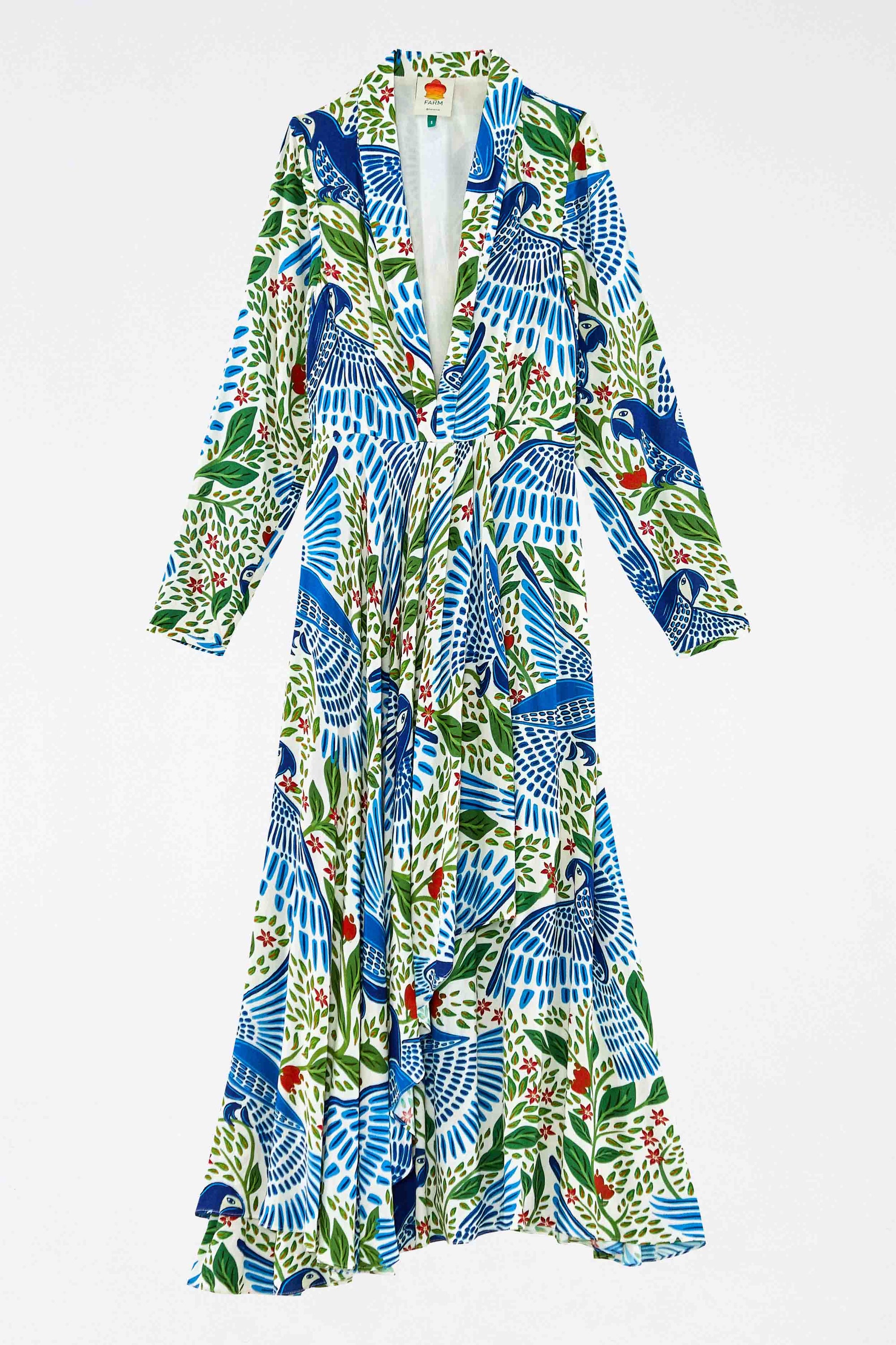 Robe longue Macaw Flight - Blanc