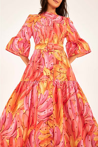 Robe midi Ombre Bananas en coton - Rose