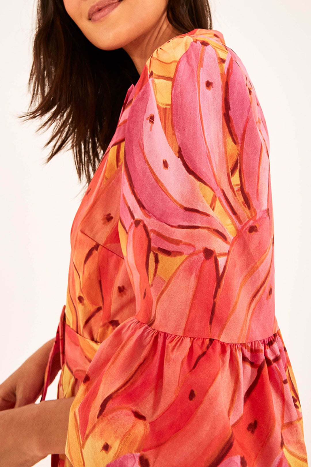 Robe midi Ombre Bananas en coton - Rose
