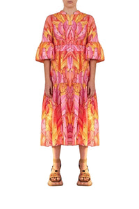 Robe midi Ombre Bananas en coton - Rose