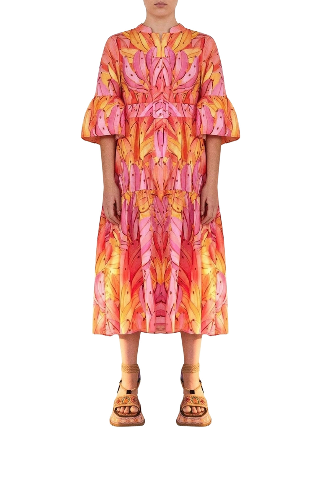 Robe midi Ombre Bananas en coton - Rose