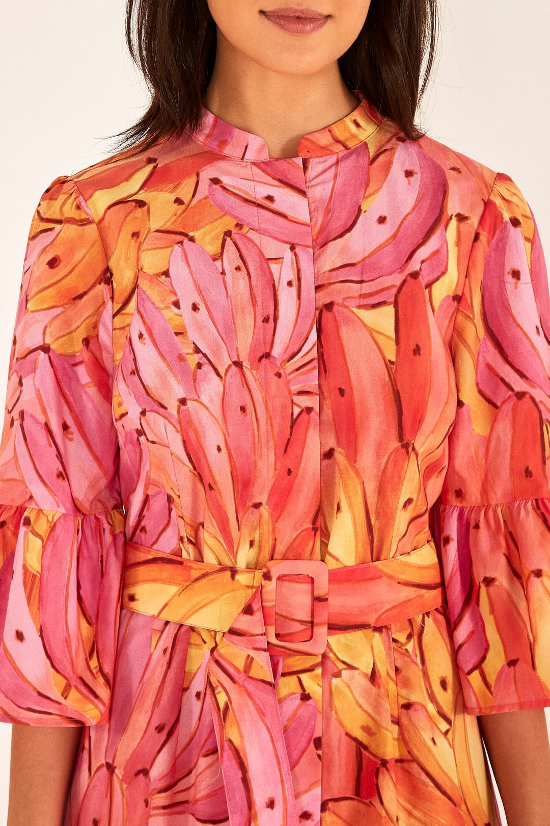 Robe midi Ombre Bananas en coton - Rose