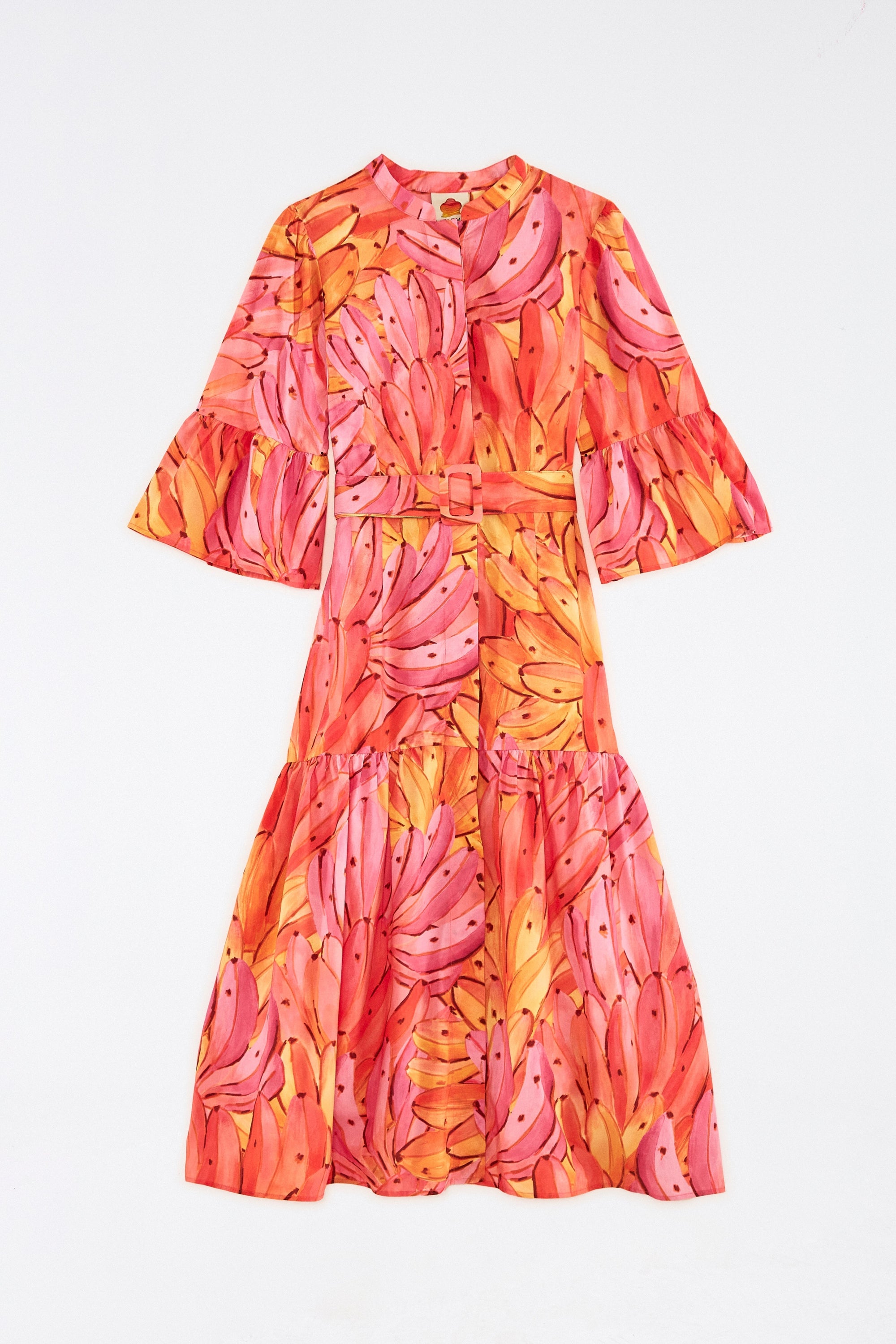 Robe midi Ombre Bananas en coton - Rose