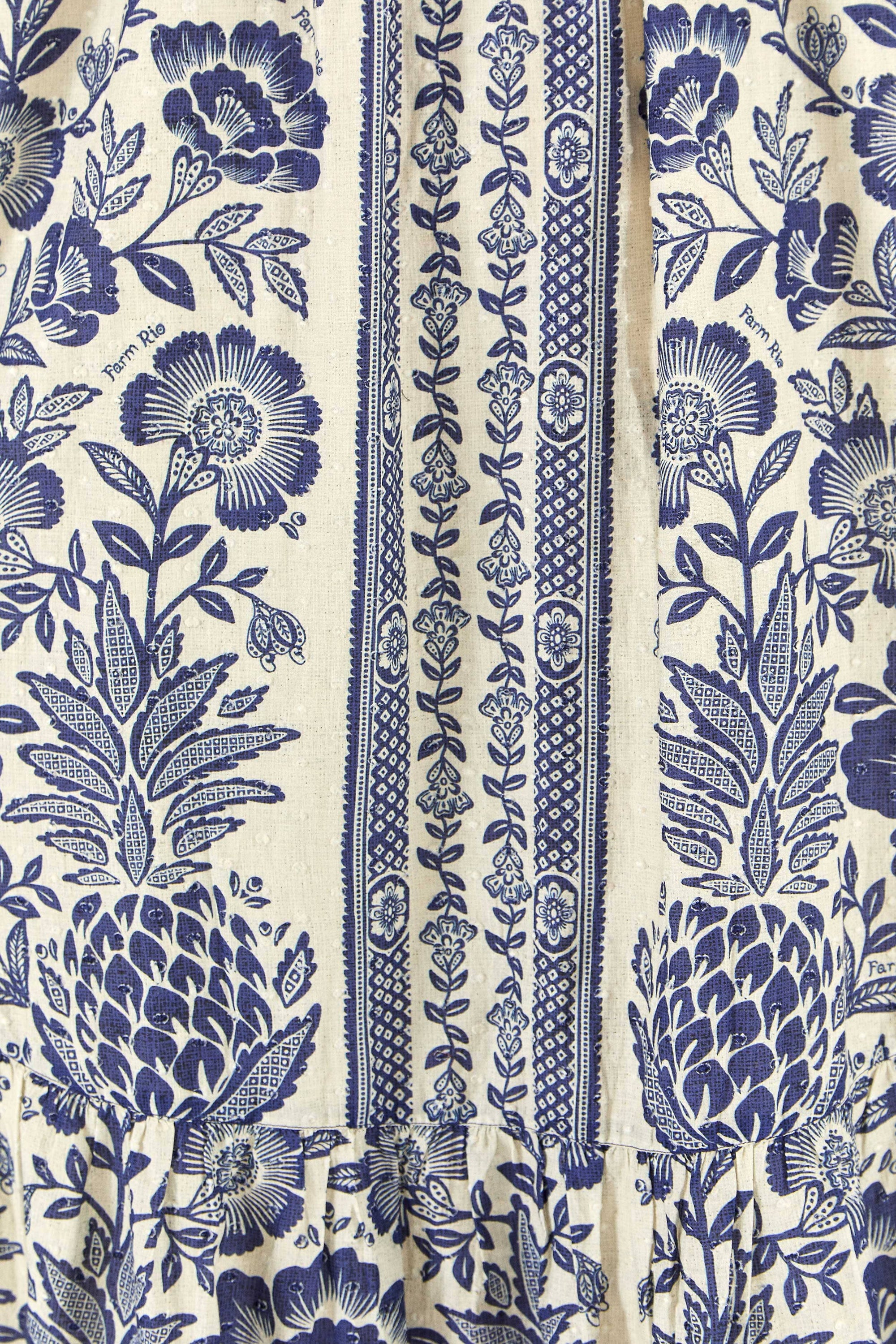 Robe longue Pineapple Garden - Bleu